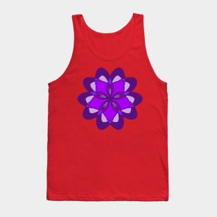 Geometric Purple Flower Tank Top